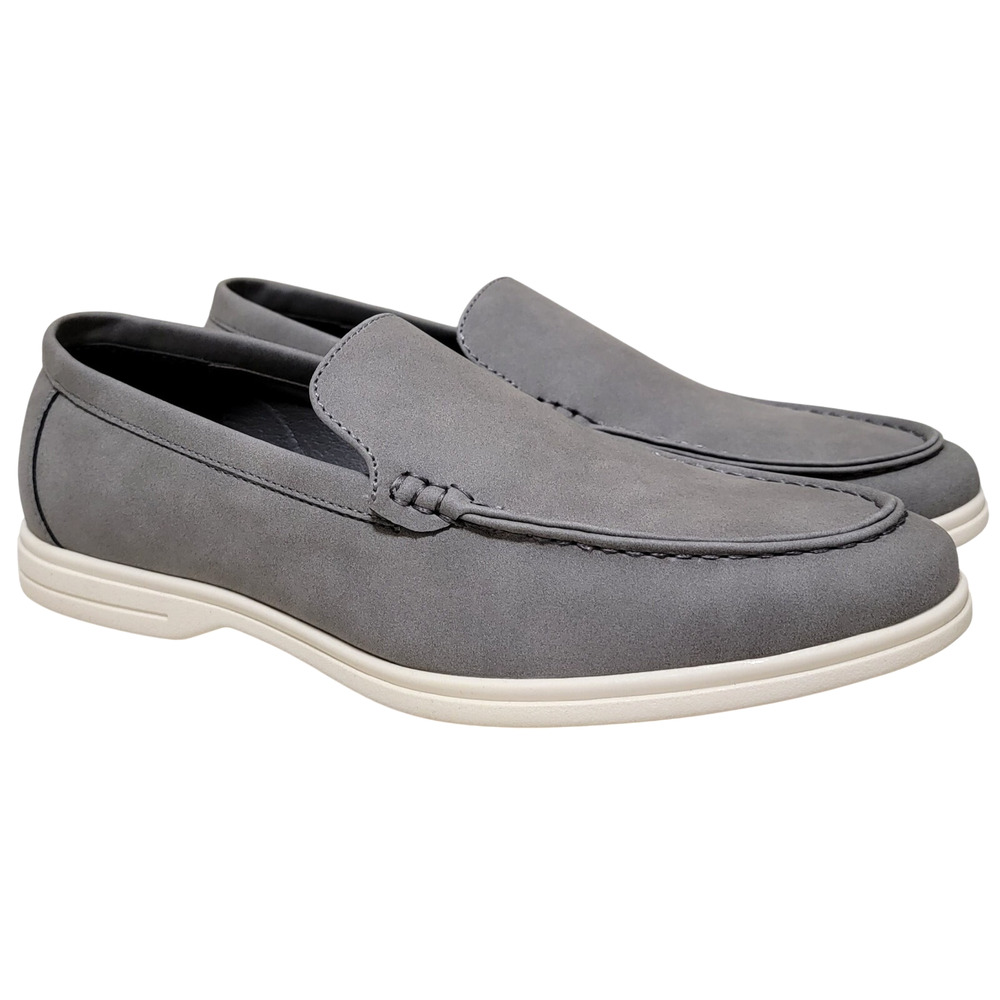 Alfani Men Porter Slip On Moc Toe Loafers Size US 9.5M Grey Faux Suede